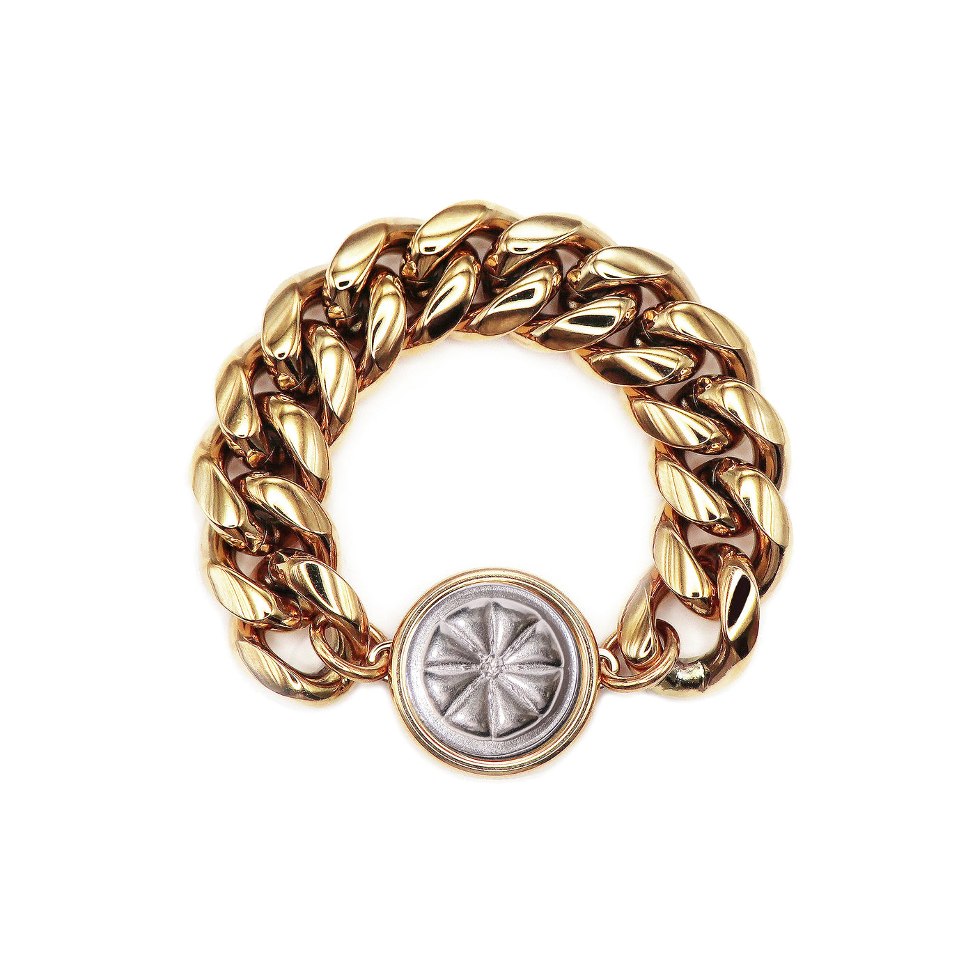 Panis Quadratus Cuban Chain Bracelet - Gold