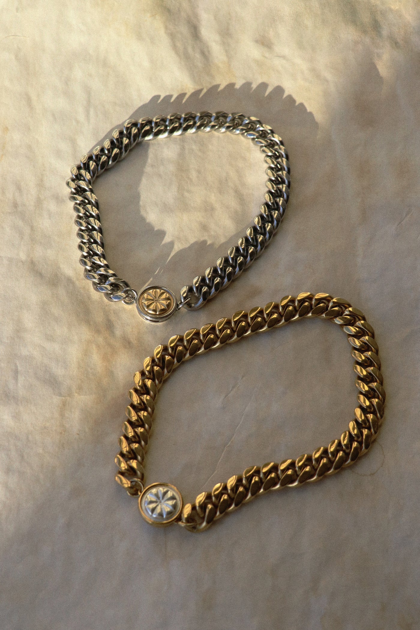 Panis Quadratus Cuban Chain Necklace - Gold