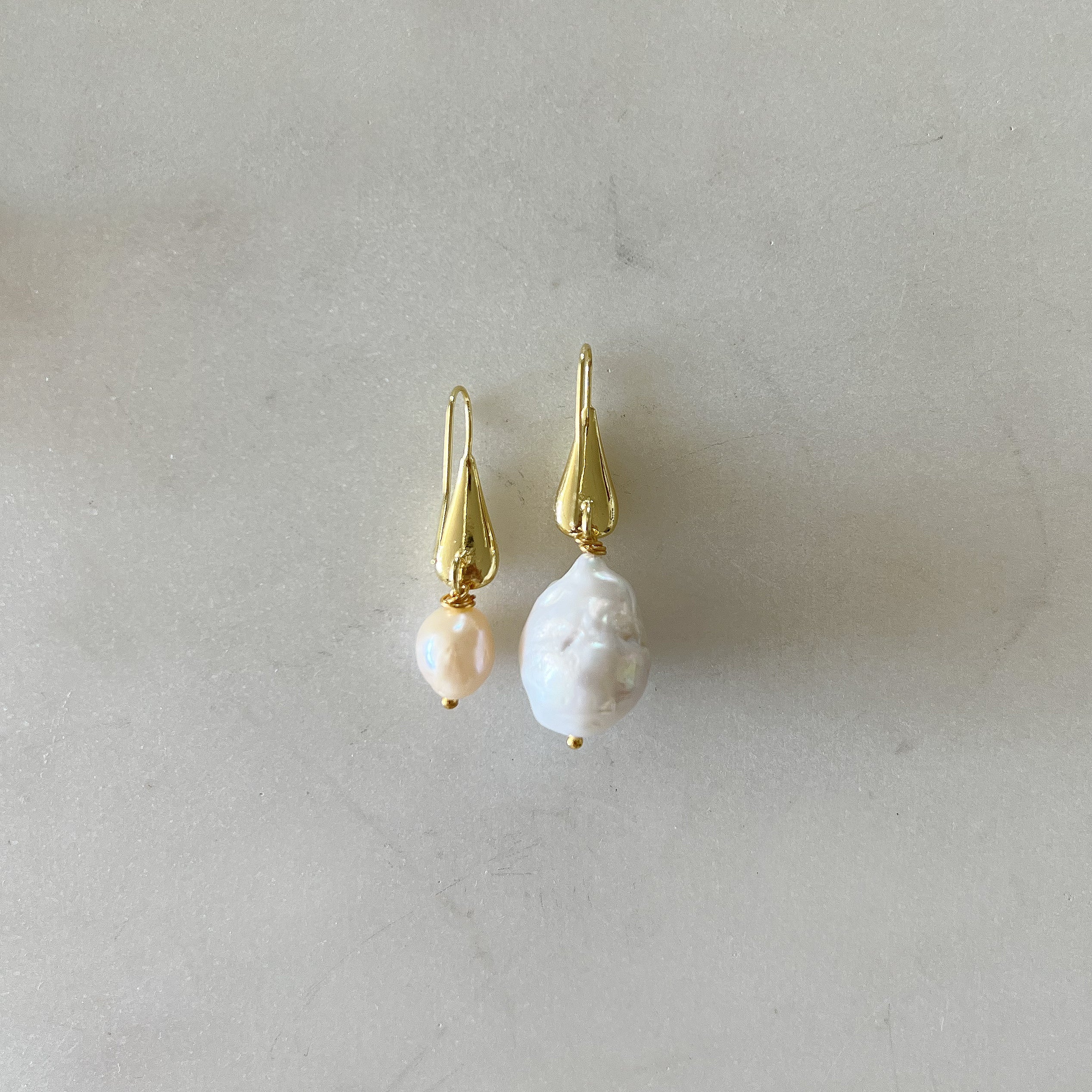 Joan - Asymmetric Baroque Freshwater Cultured Pearl Earrings