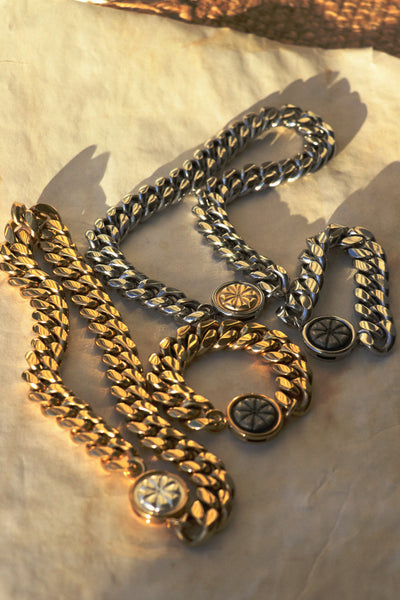 Panis Quadratus Cuban Chain Bracelet - Silver