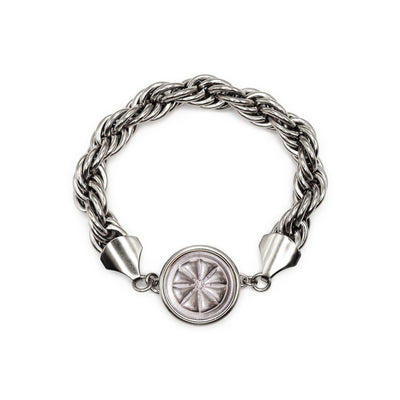 Panis Quadratus Rope Chain Bracelet - Silver
