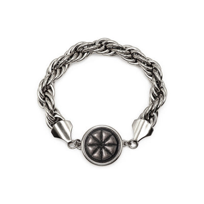 Panis Quadratus Rope Chain Bracelet - Silver