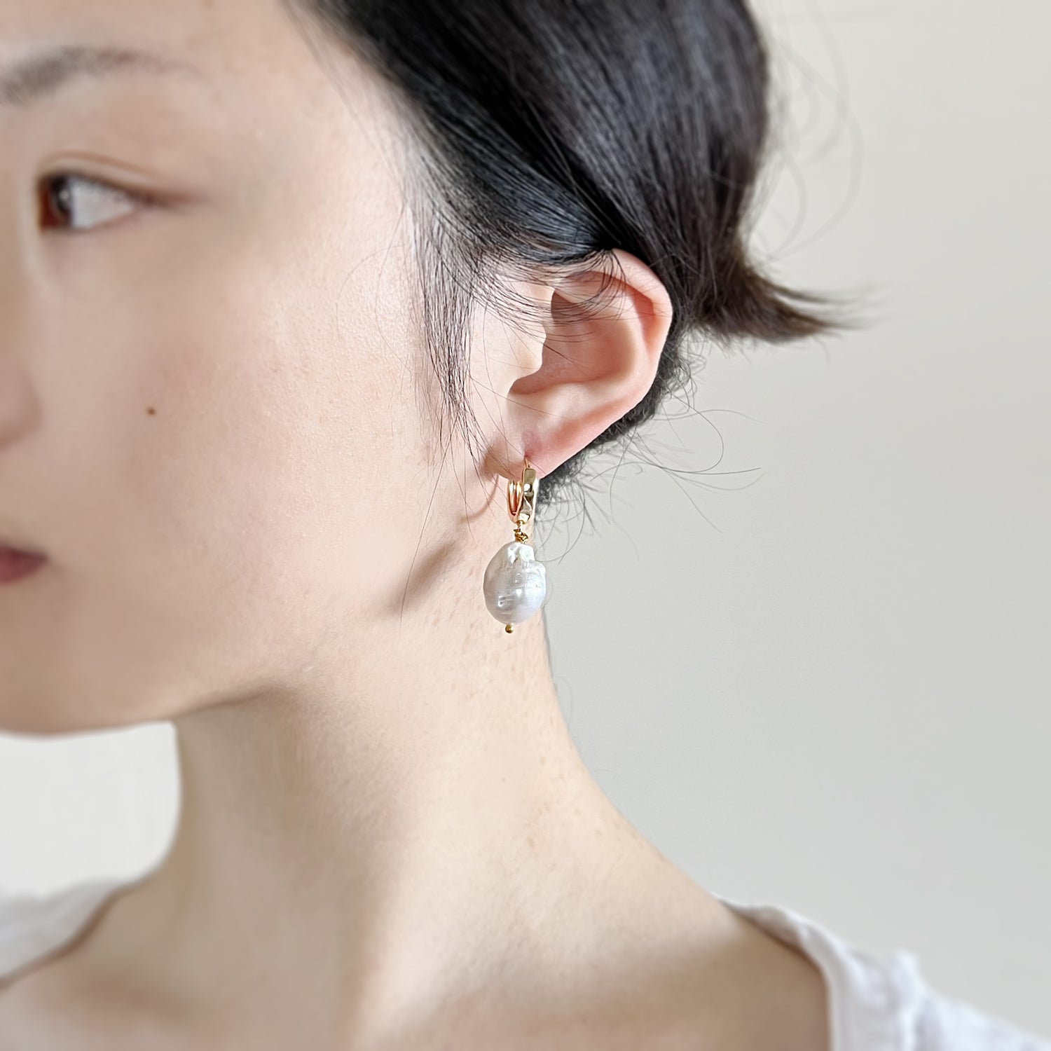 Marie - Large Baroque Freshwater Cultured Pearl Earrings
