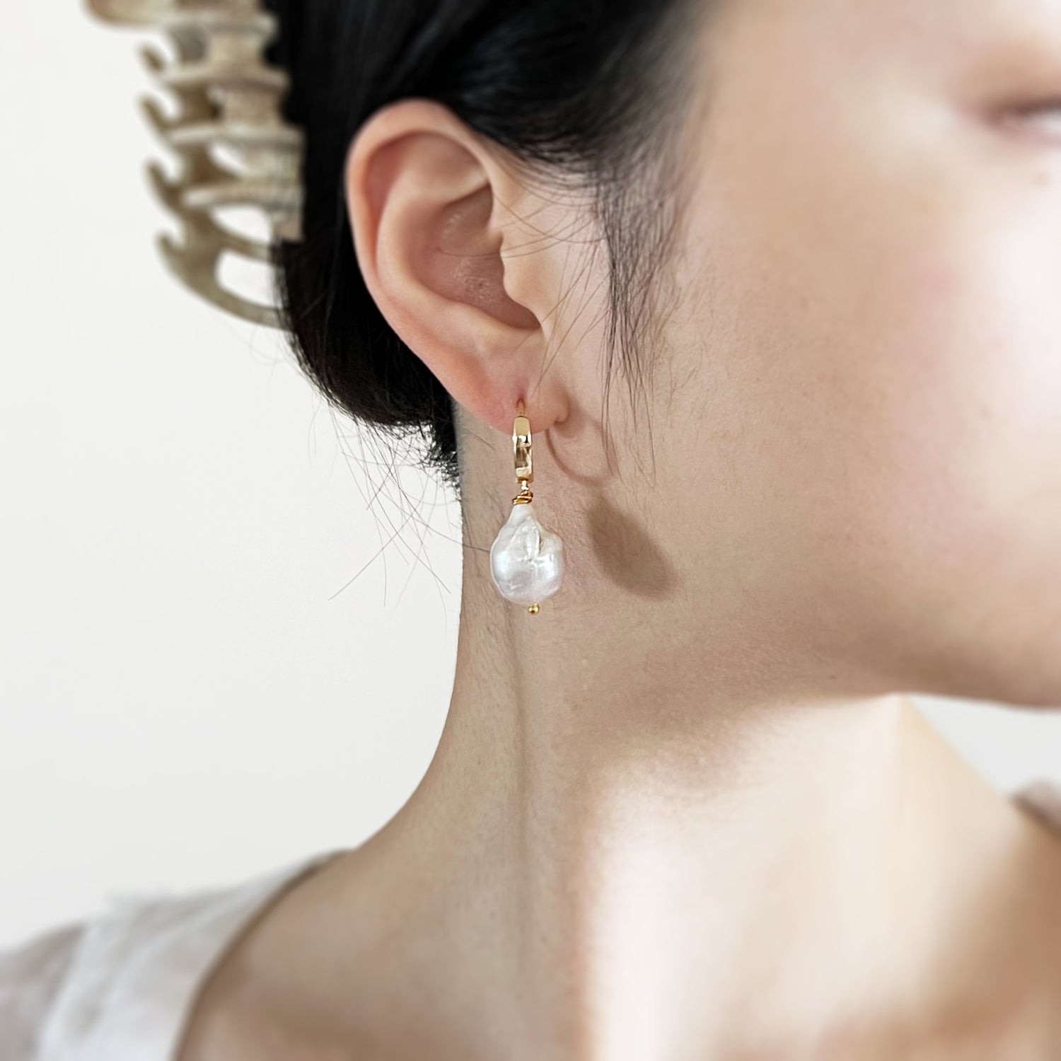 Marie - Large Baroque Freshwater Cultured Pearl Earrings