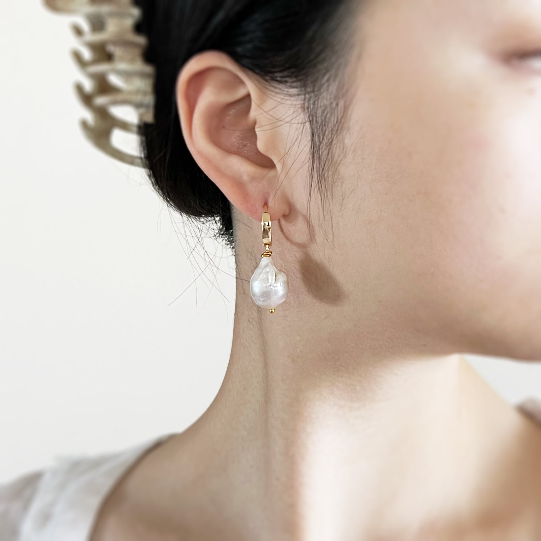 Marie - Large Baroque Freshwater Cultured Pearl Earrings