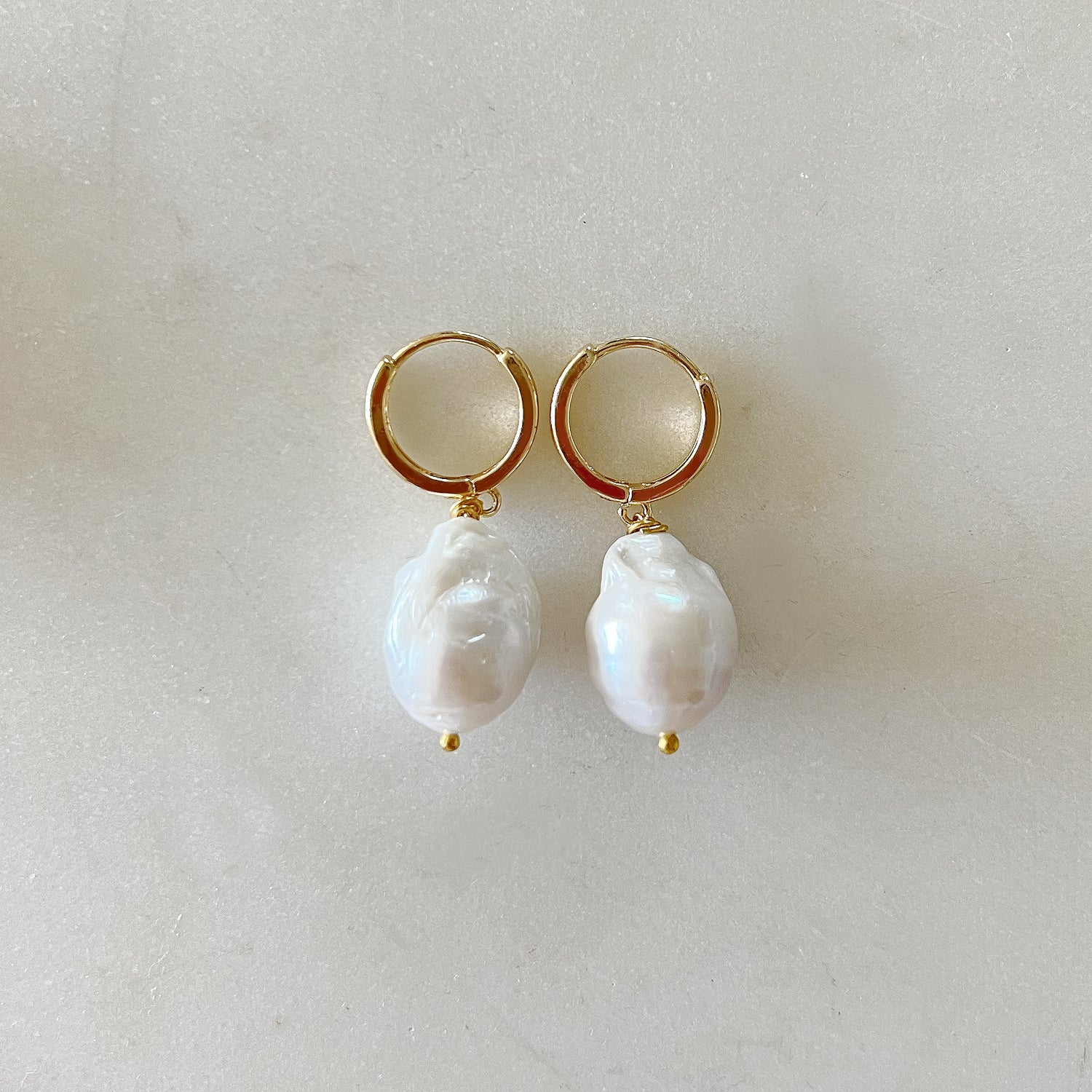 Marie - Large Baroque Freshwater Cultured Pearl Earrings