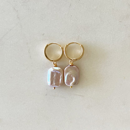 Emma - Lavender Baroque Freshwater Cultured Pearl Earrings