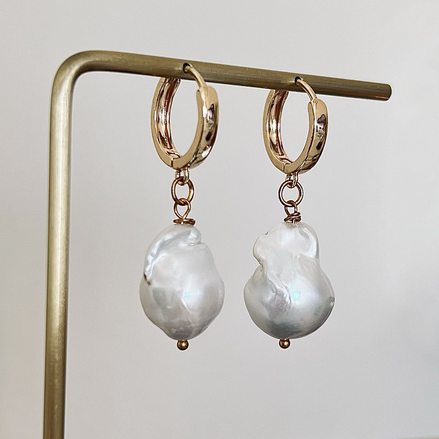 Marie - Large Baroque Freshwater Cultured Pearl Earrings