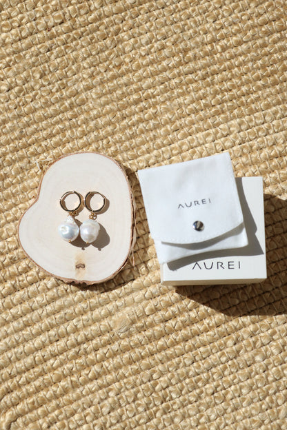 Marie - Large Baroque Freshwater Cultured Pearl Earrings