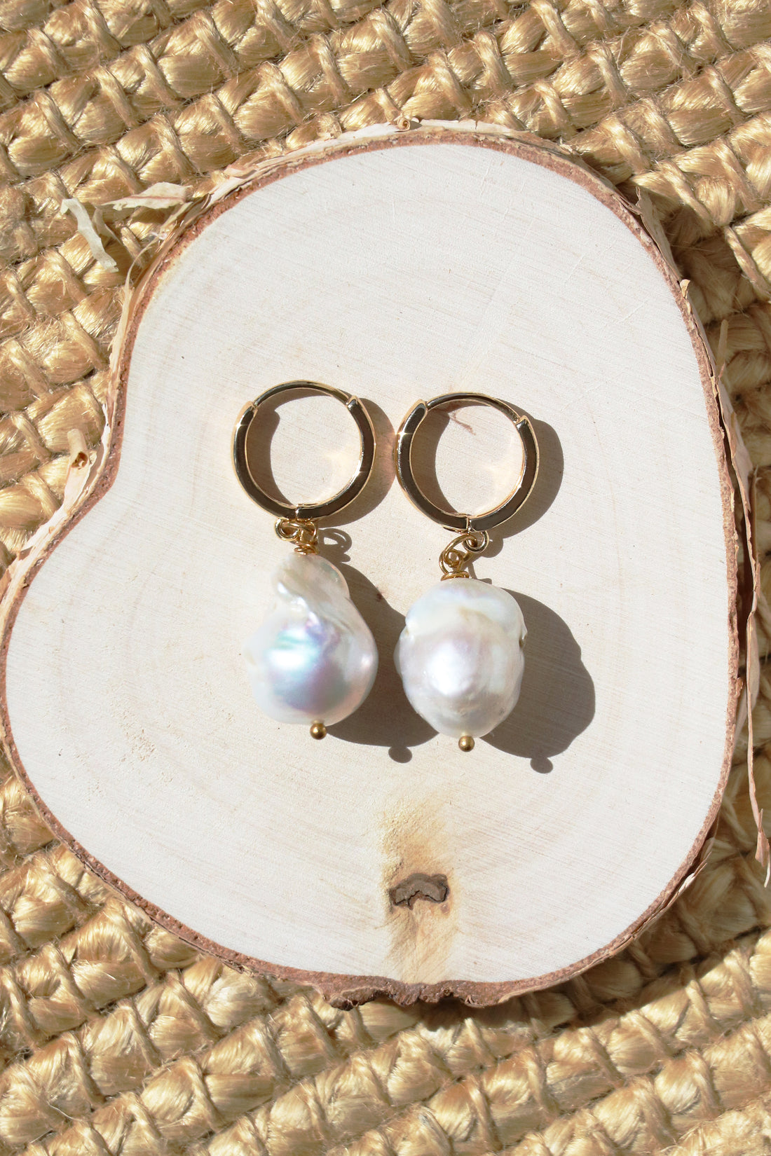 Marie - Large Baroque Freshwater Cultured Pearl Earrings