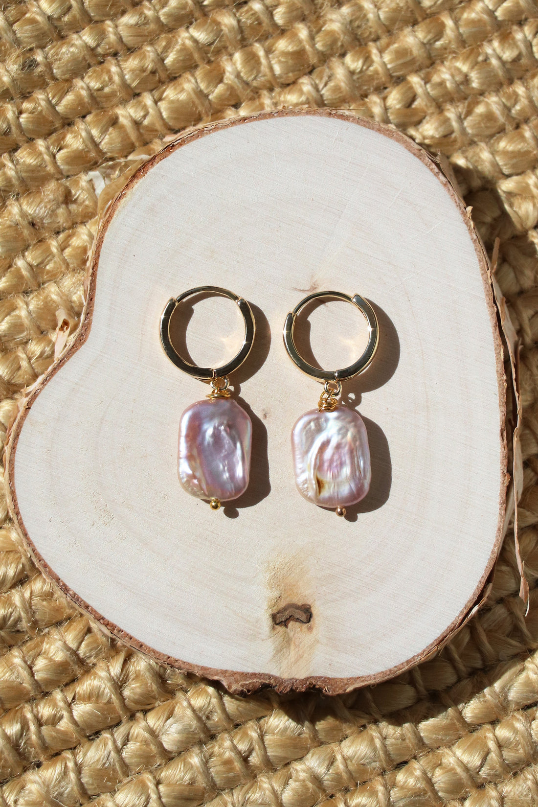 Emma - Lavender Baroque Freshwater Cultured Pearl Earrings