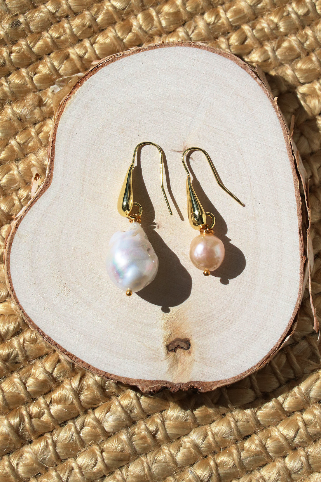 Joan - Asymmetric Baroque Freshwater Cultured Pearl Earrings