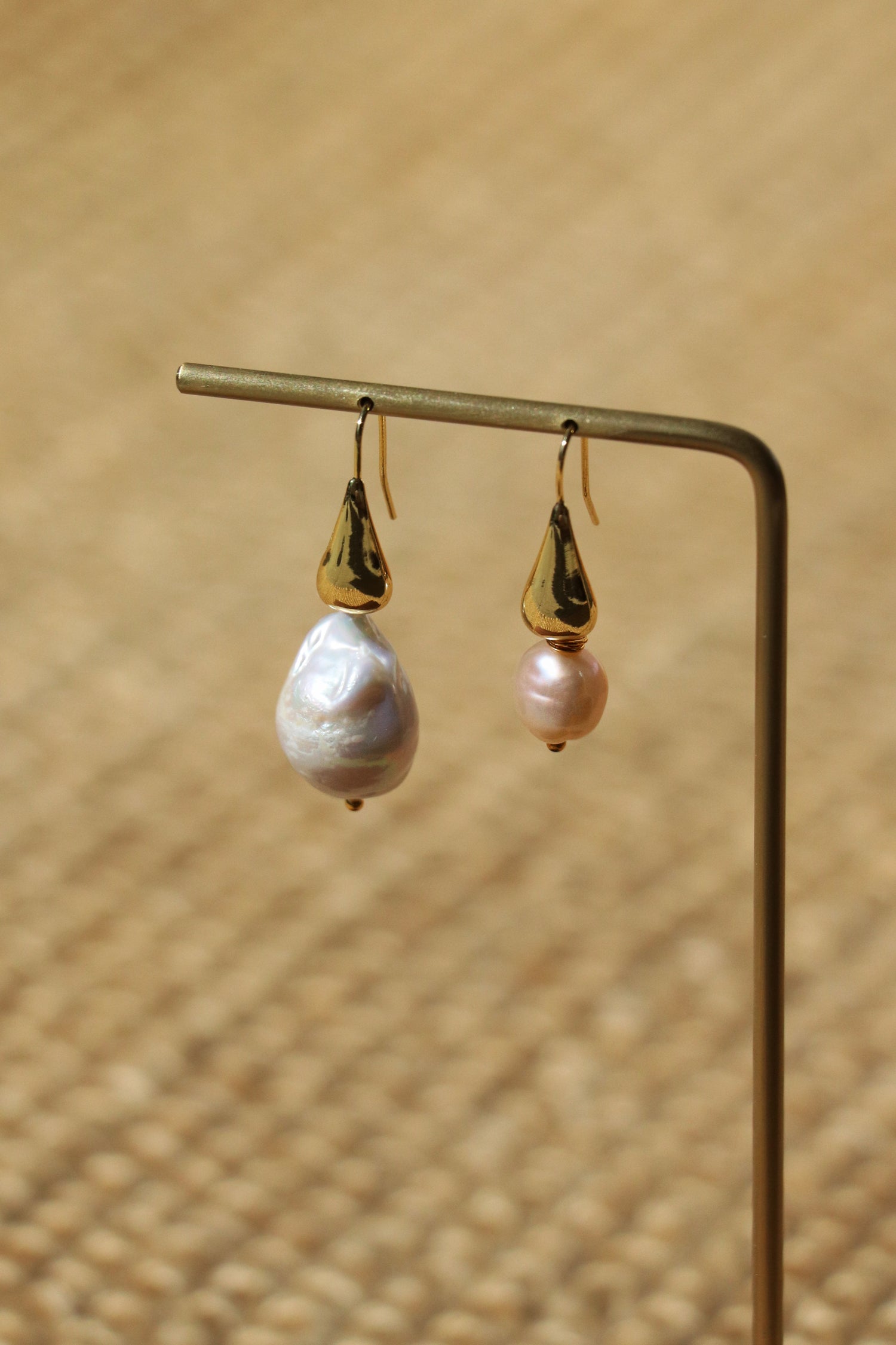 Joan - Asymmetric Baroque Freshwater Cultured Pearl Earrings