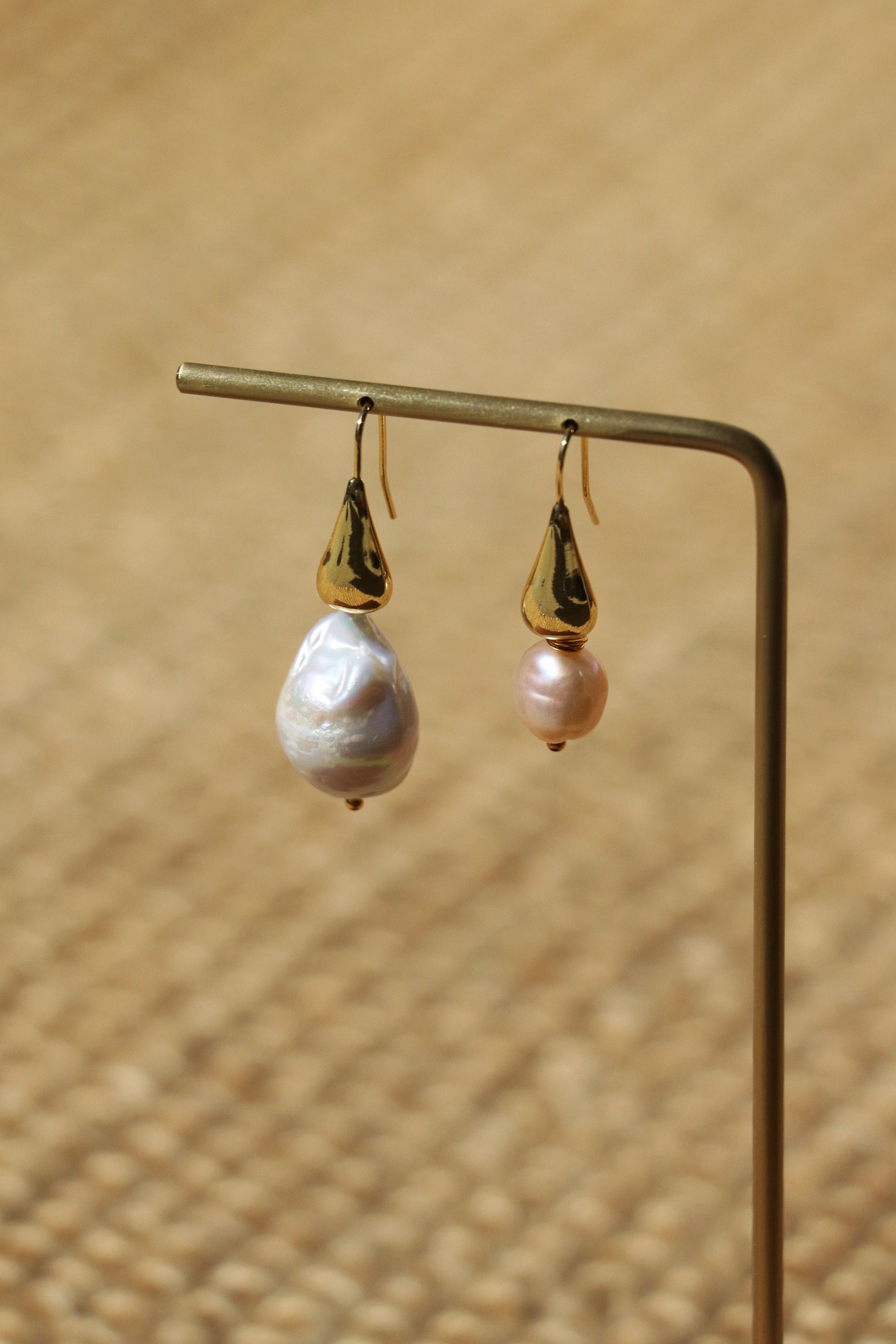 Joan - Asymmetric Baroque Freshwater Cultured Pearl Earrings
