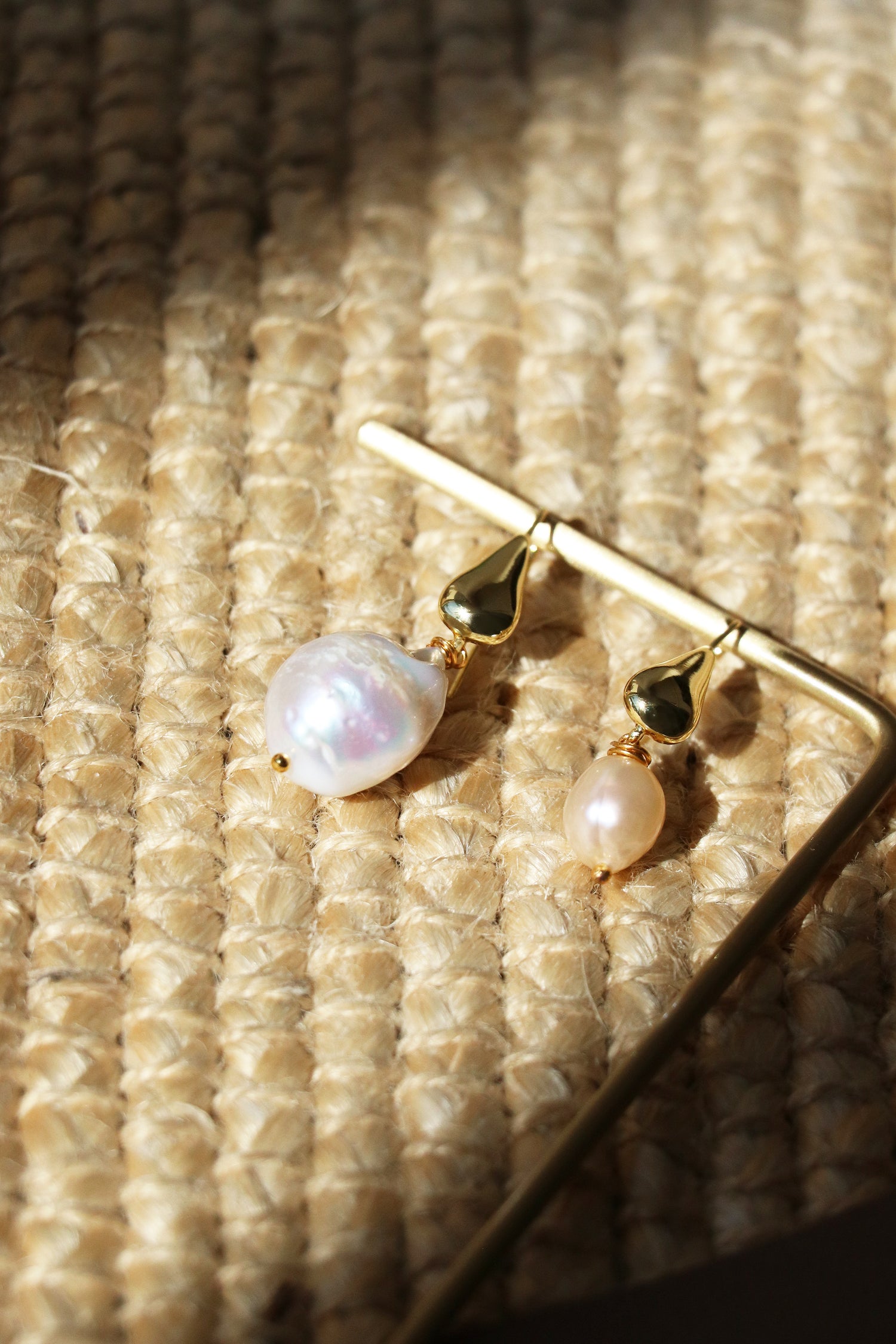 Joan - Asymmetric Baroque Freshwater Cultured Pearl Earrings