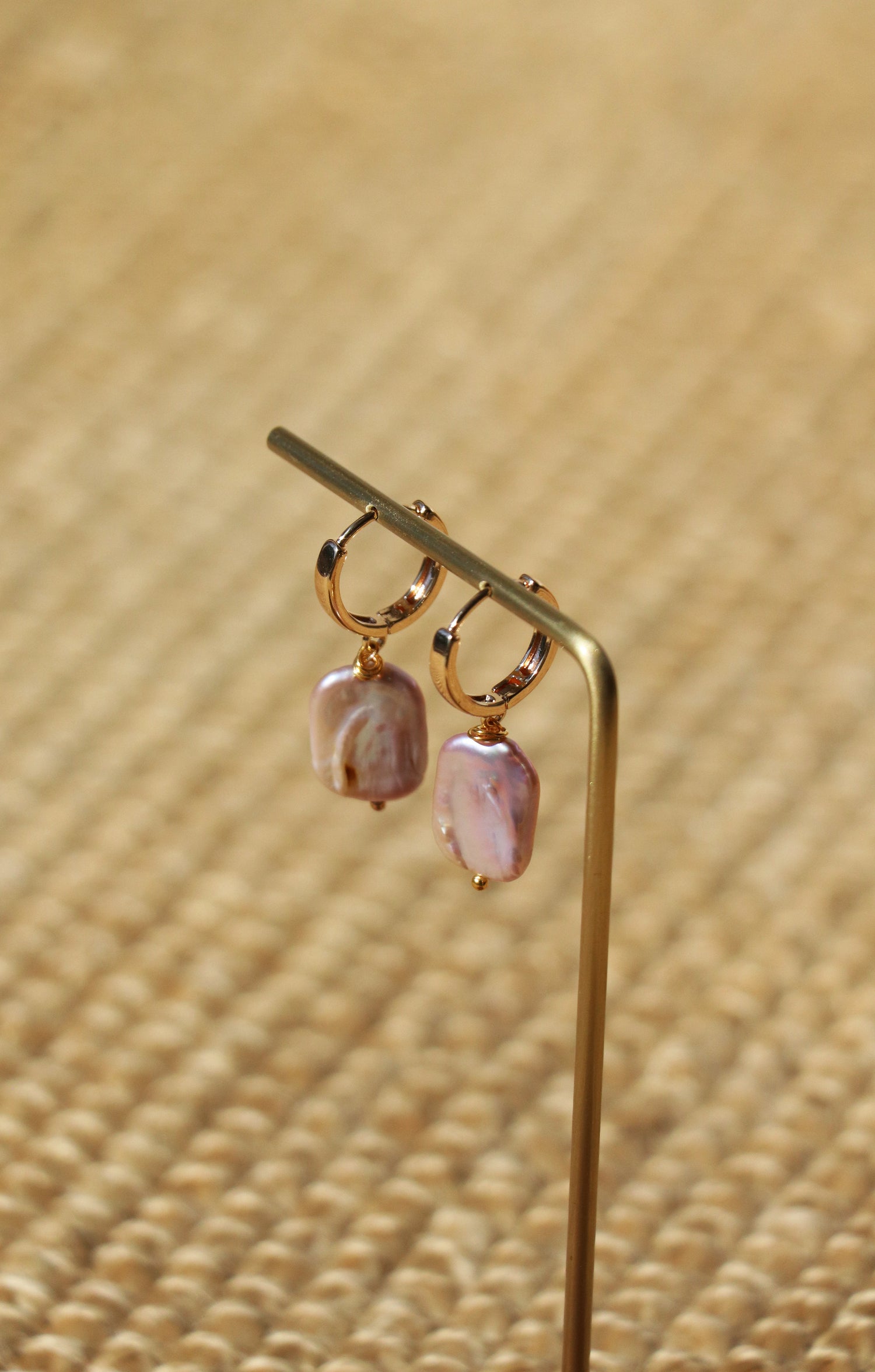 Emma - Lavender Baroque Freshwater Cultured Pearl Earrings