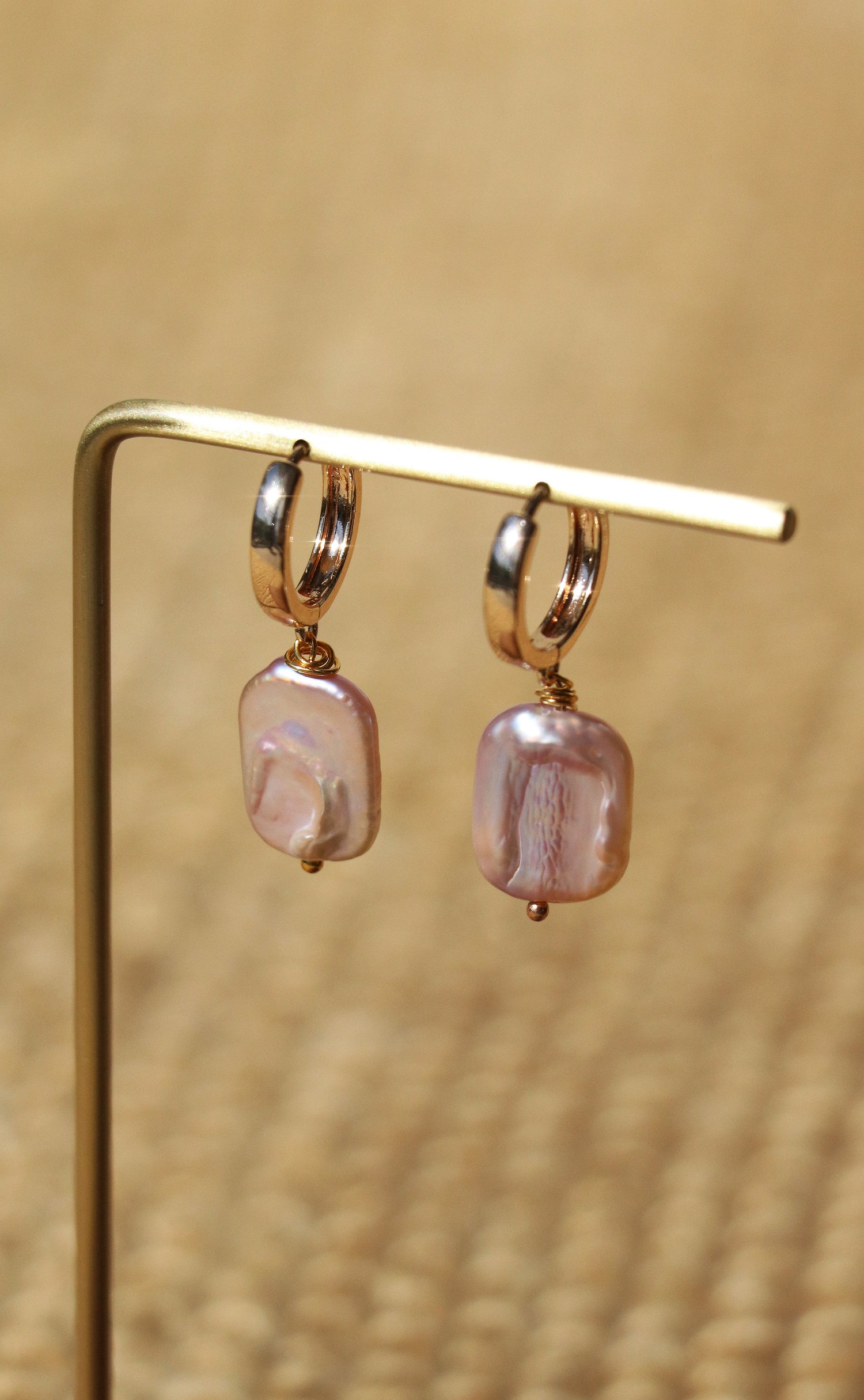 Emma - Lavender Baroque Freshwater Cultured Pearl Earrings