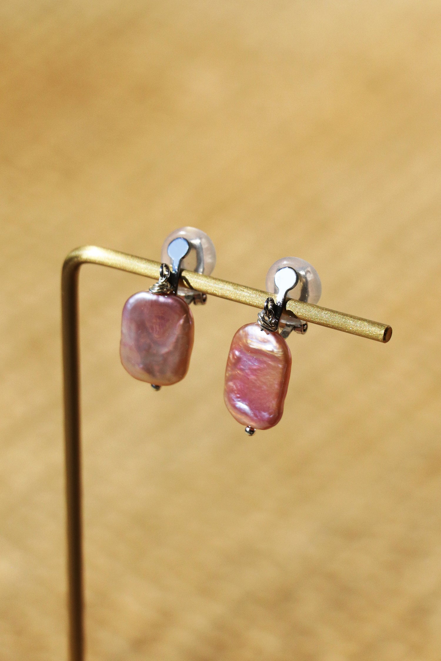 Emma Clip-on Earrings - Silver - Lavender Baroque Freshwater Cultured Pearl Earrings