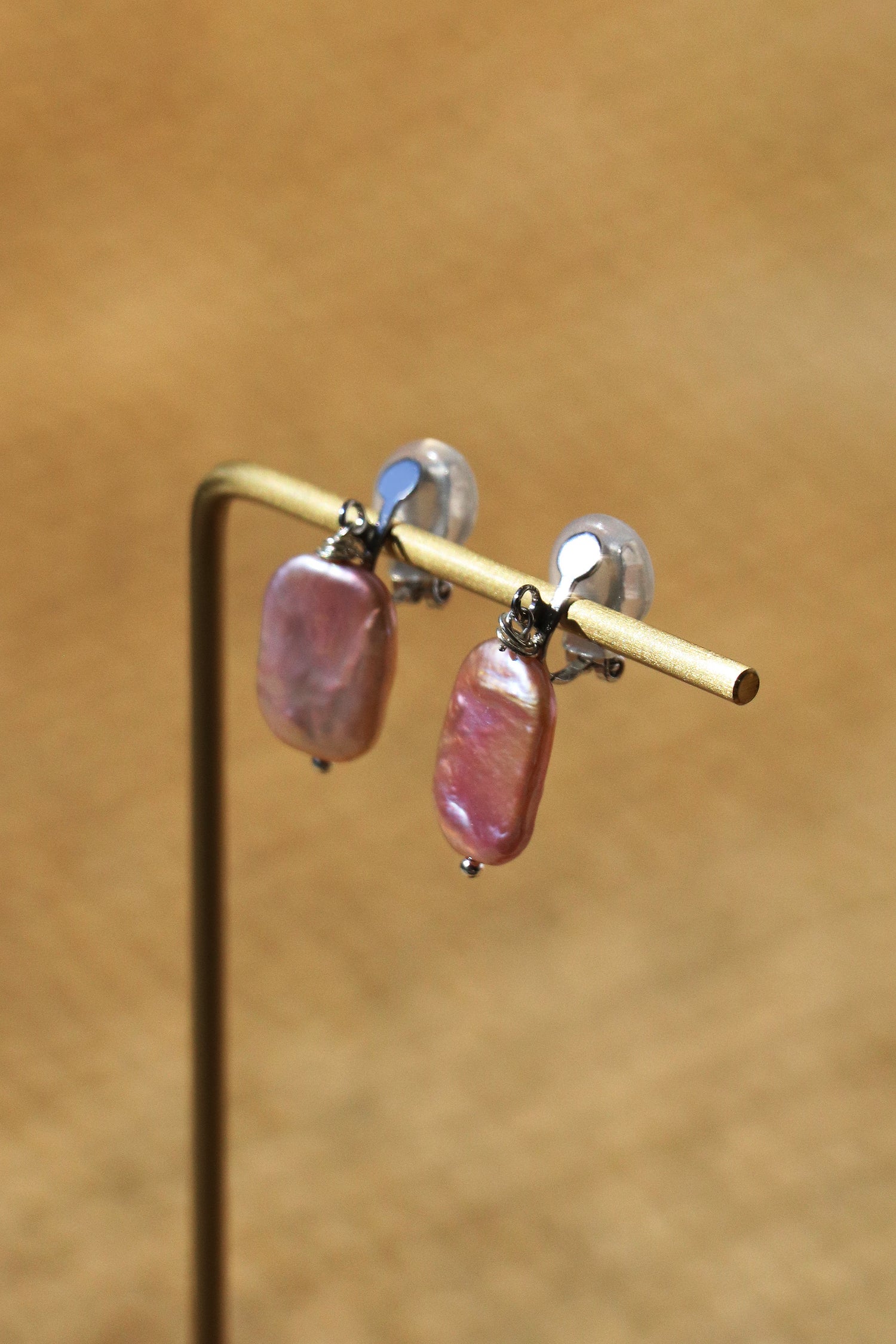 Emma Clip-on Earrings - Silver - Lavender Baroque Freshwater Cultured Pearl Earrings