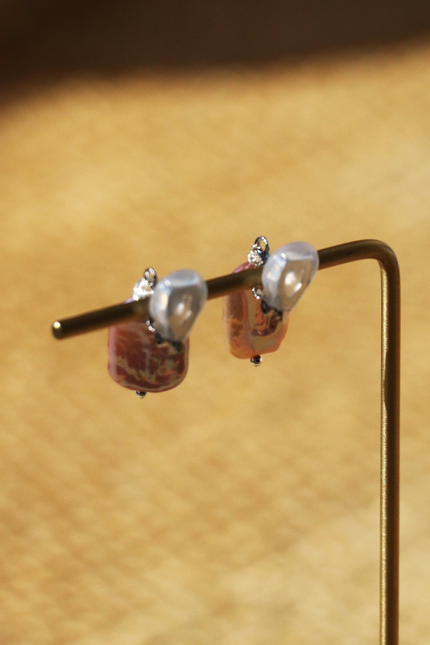 Emma Clip-on Earrings - Silver - Lavender Baroque Freshwater Cultured Pearl Earrings
