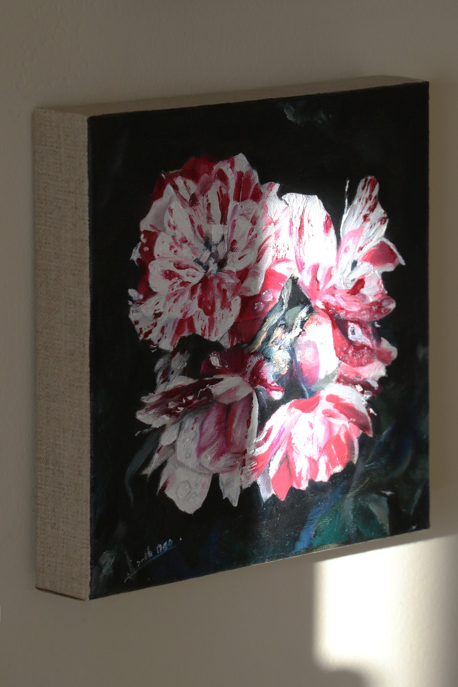 Candy Stripe Peony - Miaaurei - Oil Painting on Linen - 2018