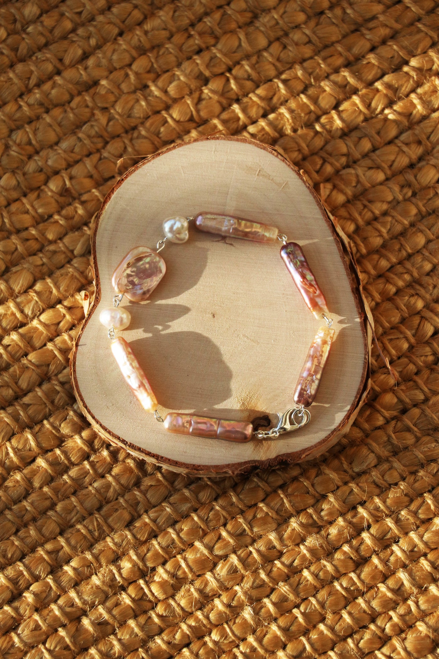 Charlotte - Mixed shape Freshwater Baroque Cultured Pearls Bracelet