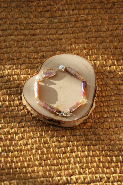 Charlotte - Mixed shape Freshwater Baroque Cultured Pearls Bracelet