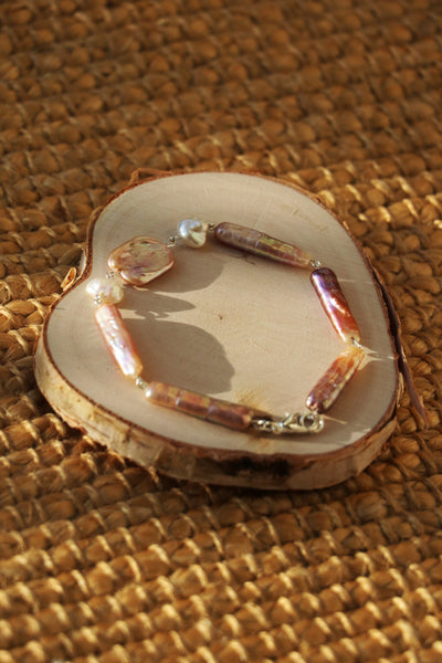 Charlotte - Mixed shape Freshwater Baroque Cultured Pearls Bracelet