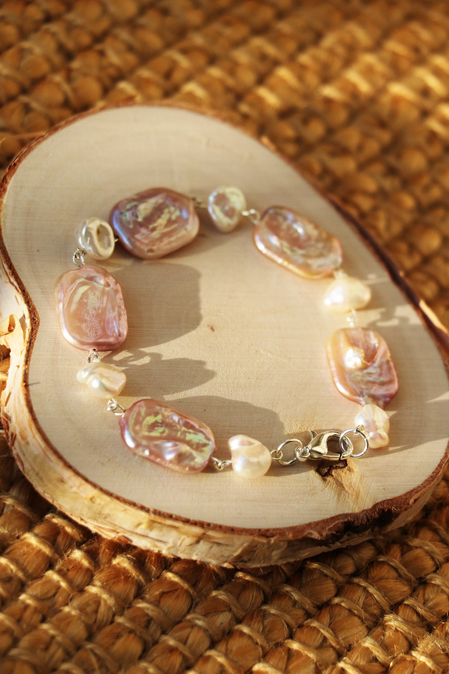 Eloise - Mixed shape Freshwater Baroque Cultured Pearls Bracelet