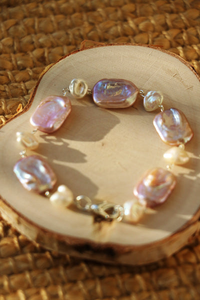 Eloise - Mixed shape Freshwater Baroque Cultured Pearls Bracelet