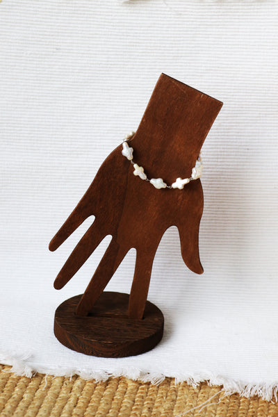 Capucine - Cross shape Freshwater Baroque Cultured Pearls Bracelet