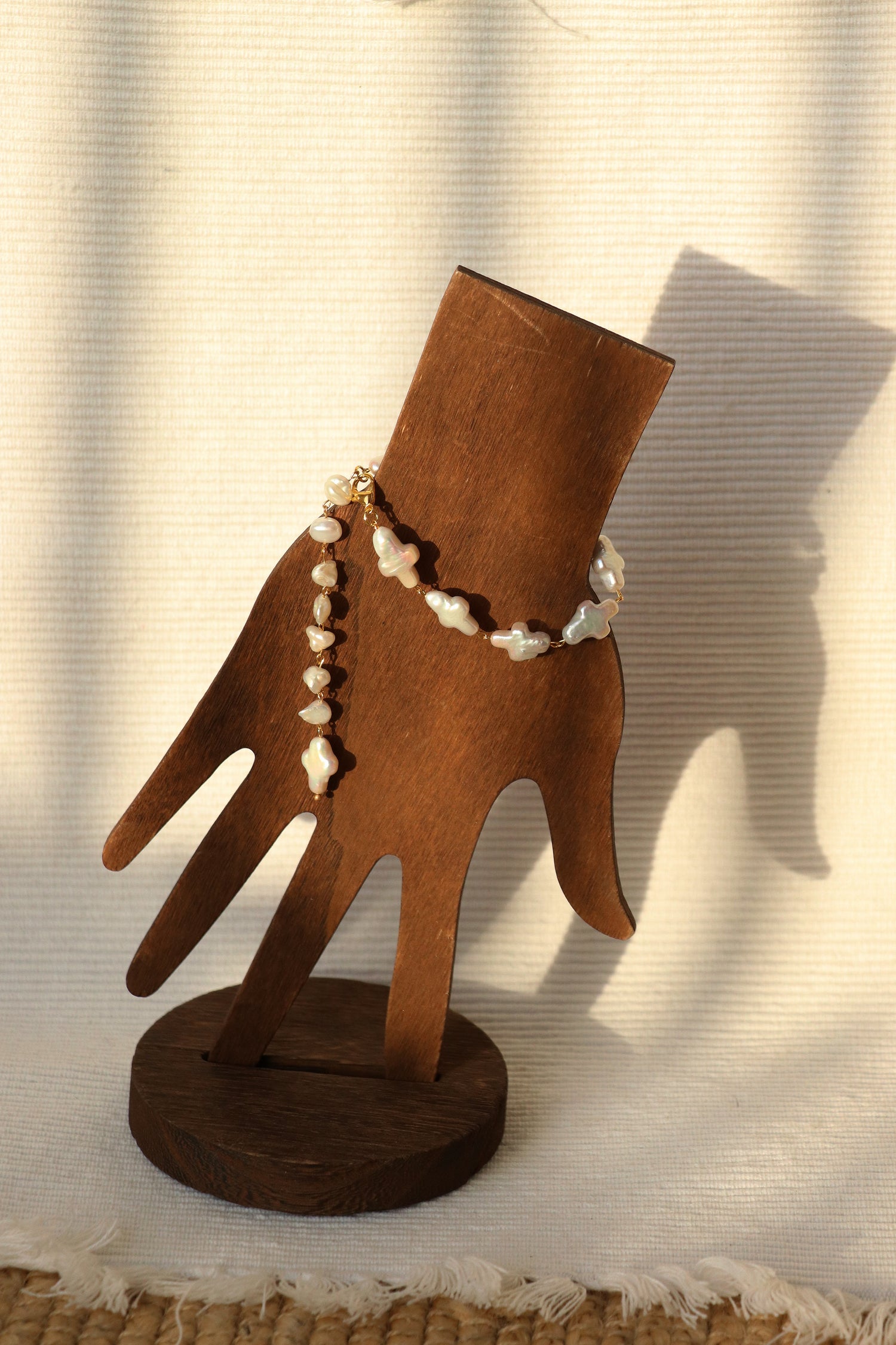 Josephine - Cross shape Freshwater Baroque Cultured Pearls Bracelet