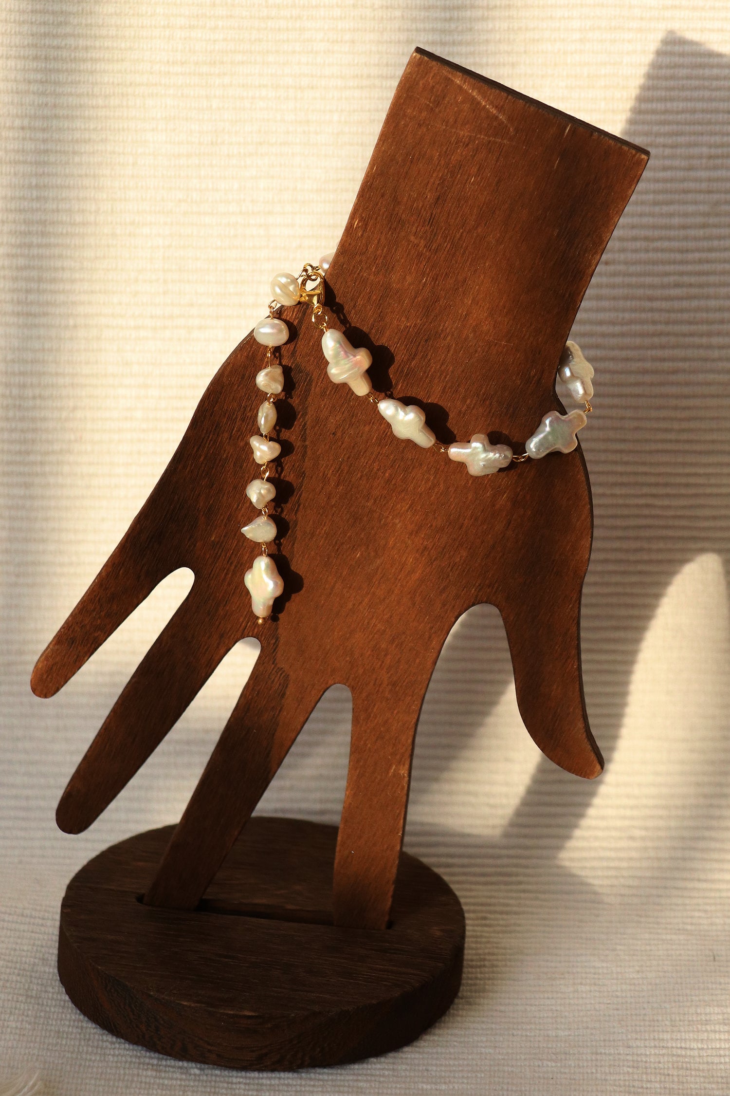 Josephine - Cross shape Freshwater Baroque Cultured Pearls Bracelet