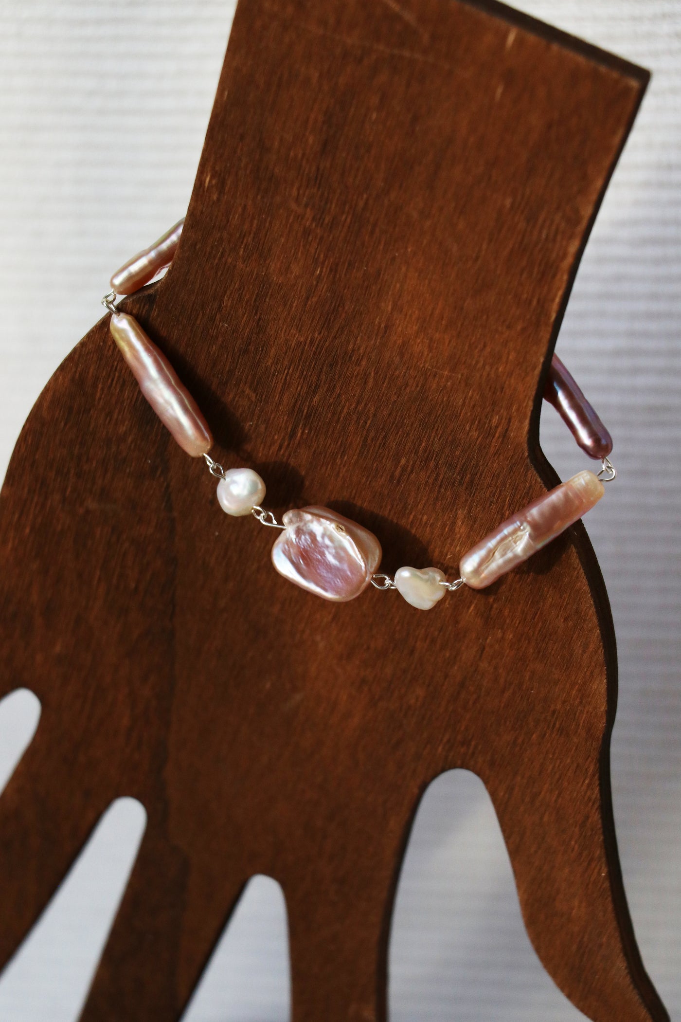Charlotte - Mixed shape Freshwater Baroque Cultured Pearls Bracelet