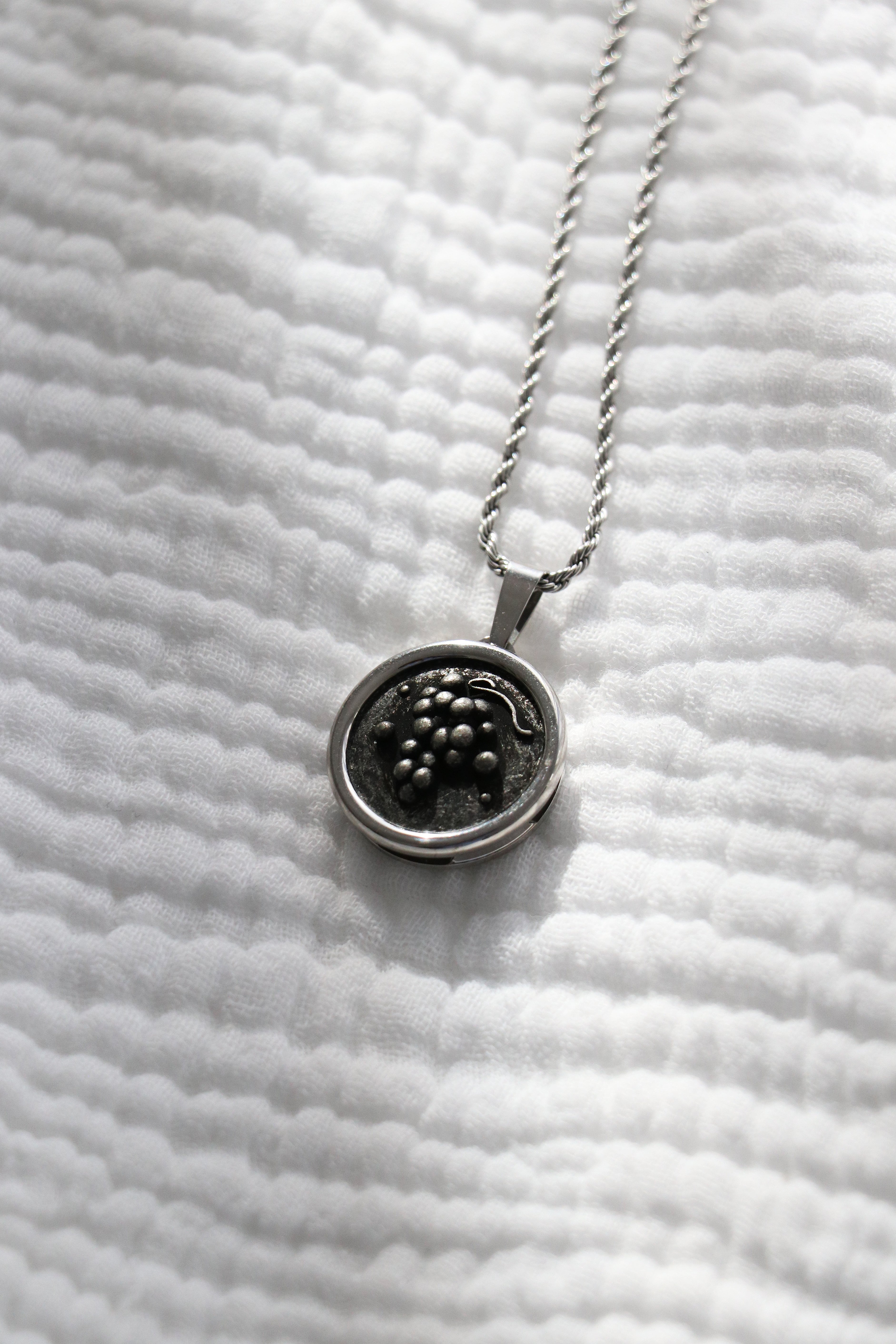 Grapes Coin Pendant Necklace