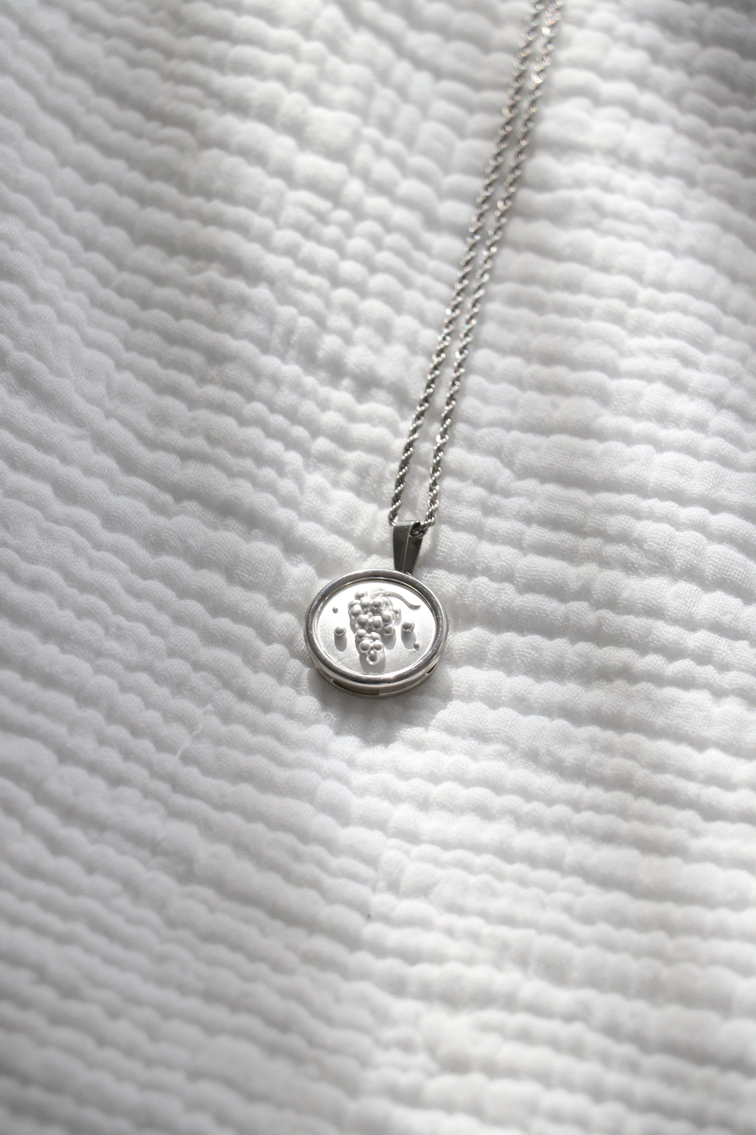 Grapes Coin Pendant Necklace