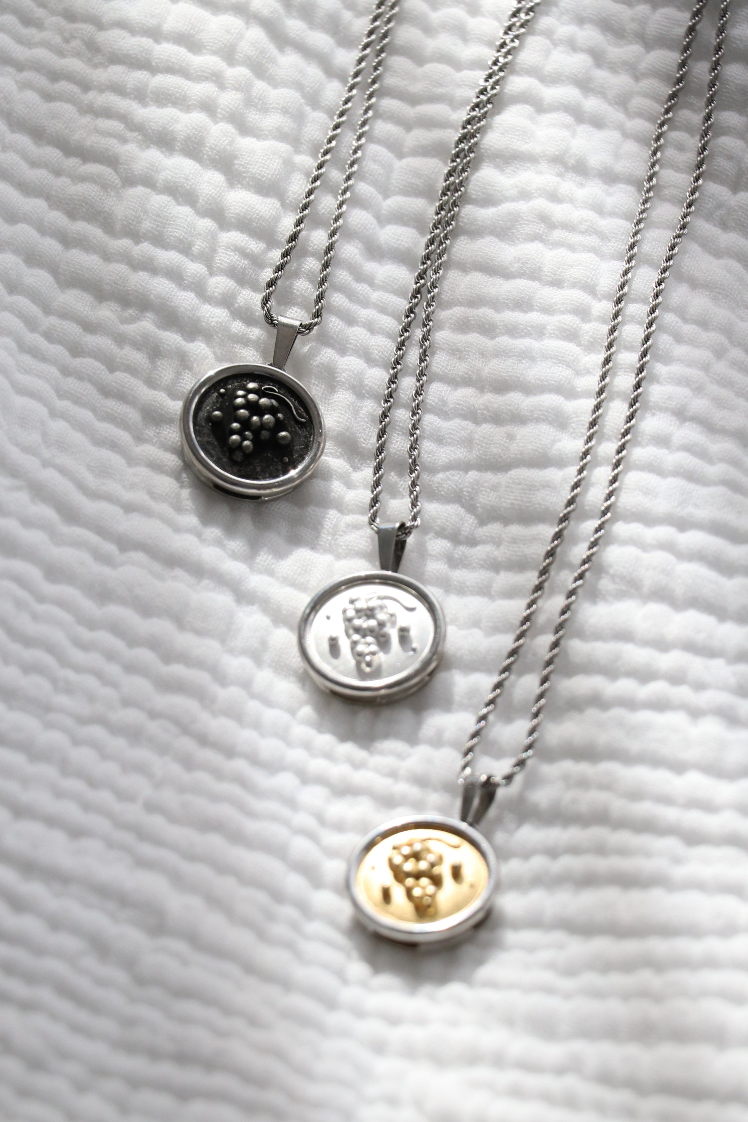 Grapes Coin Pendant Necklace