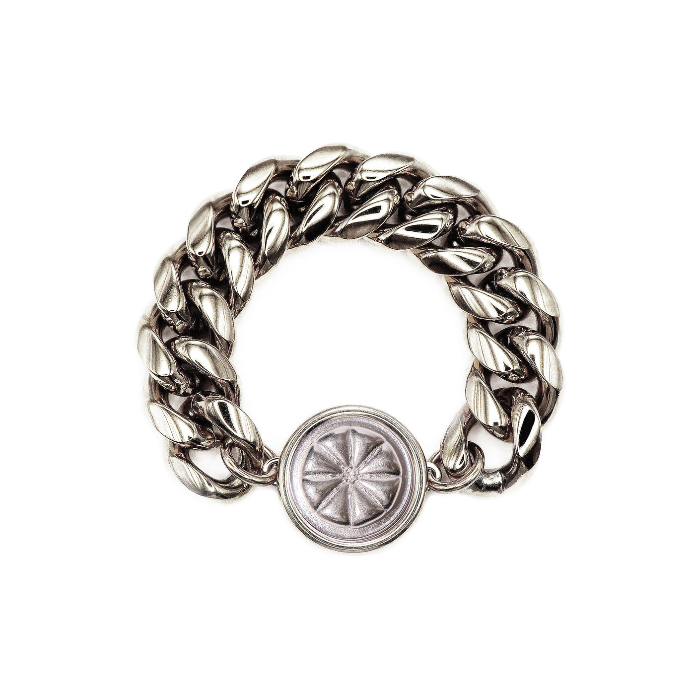 Panis Quadratus Cuban Chain Bracelet - Silver