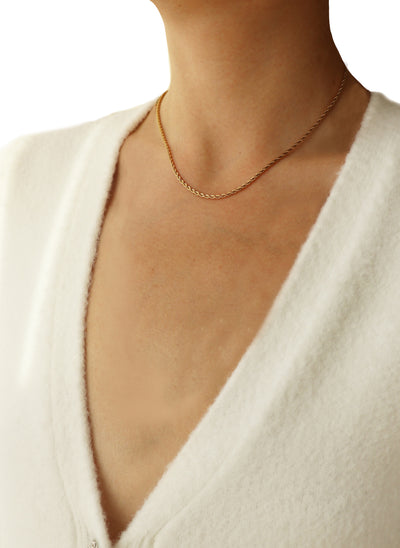 Gold Rope Chain Necklace