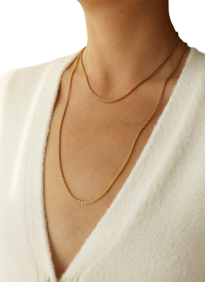 Gold Rope Chain Necklace
